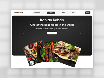 Food Court Landing Page branding design figma landing page ui ux web design website