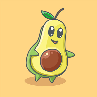 Cute Avocado Illustration avocado cute design graphic design illust illustration logo mascot vector