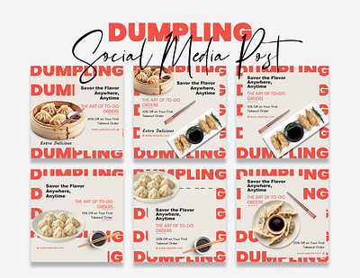 Dumpling/Momo Social Media Post Design advertising branding creative design design dumpling facebook post food graphic design illustration instagram post logo marketing menu momo print product design resturent template ui