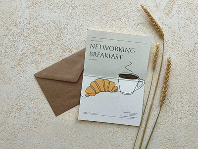 Networking Breakfast Invitation design graphic design illustration layout mockup