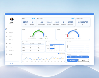 Minimal Dashboard design for inventory management system blue cool dashboard dashboard design dashboard ui design figma management system minimal minimal dashboard modern modern dashboard modern ui new dashboard new ui saas ui design white