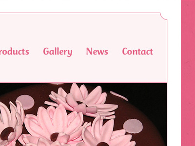 Cake Queen Website Navigation banner border design development header navigation website