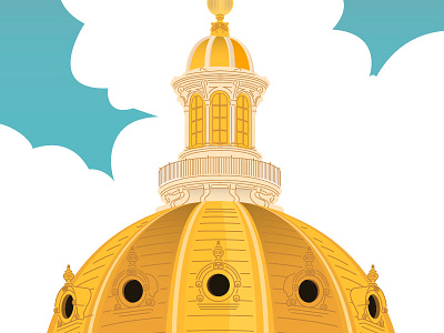 Iowa WIP capitol dome gold illustration iowa state wip