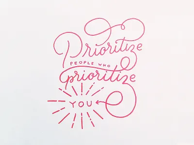 Prioritze brush calligraphy design hand lettering handtype lettering script type typography