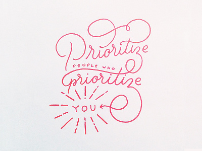 Prioritze brush calligraphy design hand lettering handtype lettering script type typography