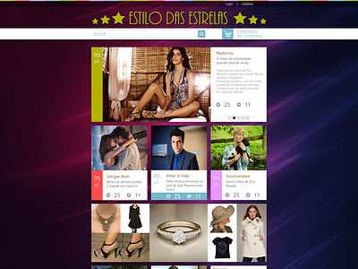 Estilo das Estrelas accesories e commerce layout novels reviews series shows tv ui ux