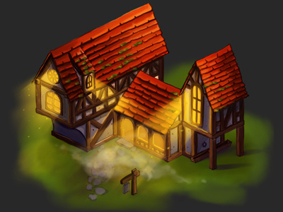 Inn Sketch house illustration inn medieval sketch