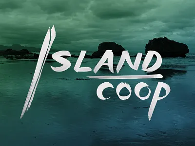 Island Coop Logo branding calligraphy identity island lettering logo nature photography typography