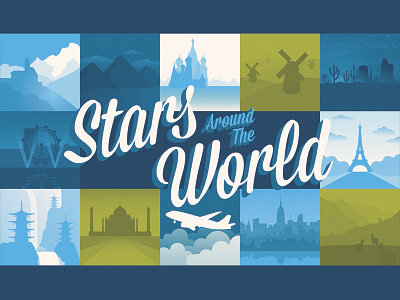 WIP Stars Around the World email header illustration travel vector world