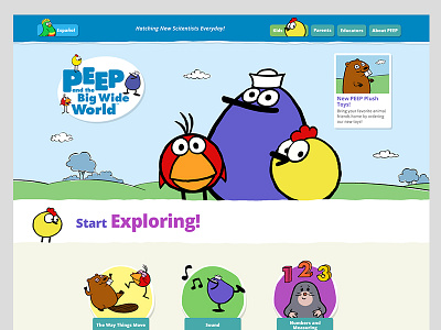 Peep and the Big Wide World Website design education preschool responsive web