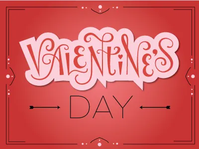 Valentines Day calligraphy cursive illustrator lettering letters script stroke type typography valentines day