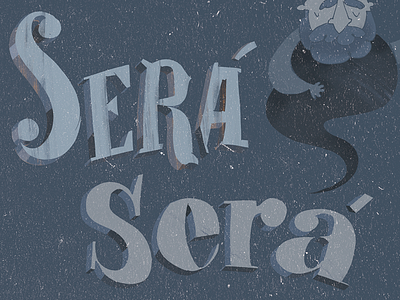 Sera Sera argentina blue genie illustration lettering mendoza type