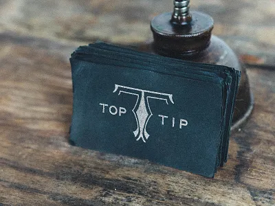Top Tip Branding branding business cards icon itentity lettering monogram t wine