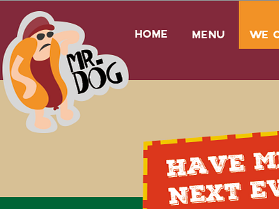 website for a hotdog truck hotdog logo retro