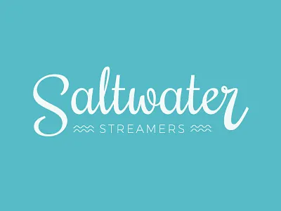 Saltwater Streamers illustration logo script water