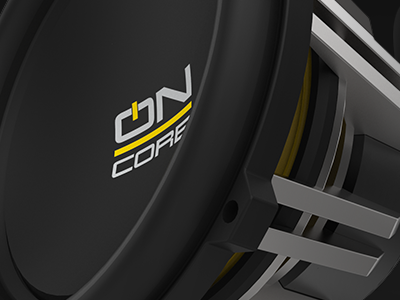 OnCore Audio audio branding car identity speakers yellow