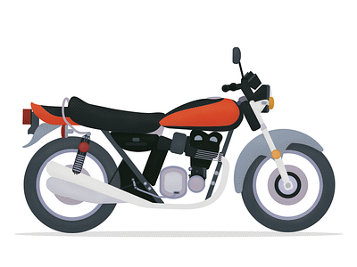 Vroom illustration motorcycle textured