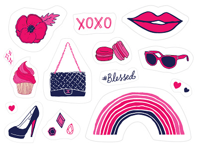 Sticker Pack Illustrations cute fashion illustration sticker