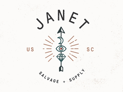 You Need Janet arrow diamond eye identity illustration lettering lockup logo mark symbol type vintage