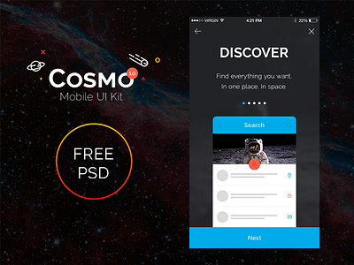 Cosmo UI - Free Psd bullets cosmo design download free icons ios iphone kit psd ui