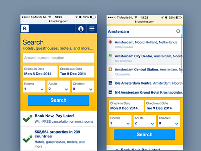 Booking.com Mobile Web Search Interaction mobile mobile web mobileweb ui web