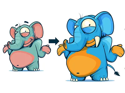 Elephant New animal boardgame character color elephant game jungle vector