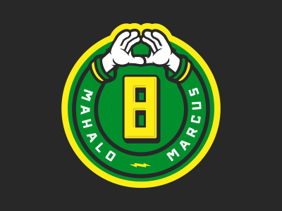 Marcus Mariota badge ducks logo mariota oregon seal uo