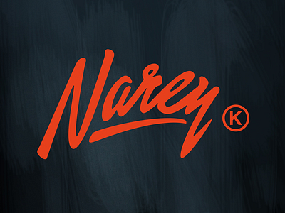 Khaled Narey – logo custom icon lettering logo marked orang organic process script signet wip work