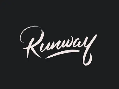 Runway brush script calligraphy custom design hand script lettering logo logotype type typography