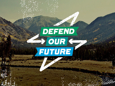 Defend Our Future action backed activism campaign clean air climate environment identity lightning bolt logo