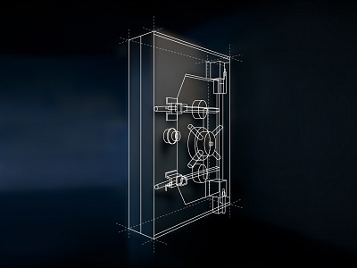 Xapo: Vault blueprint door home illustration new nuclear security stroke vault wireframe