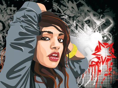 M.I.A. Vector Portrait drawing famous music musicians portrait portray vector
