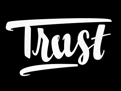 Trust brush lettering script type vector