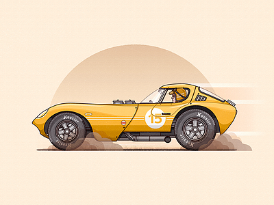 Vroom Vroom Goes The Cheetah adobeillustrator car flat illustration photoshop racecar vector