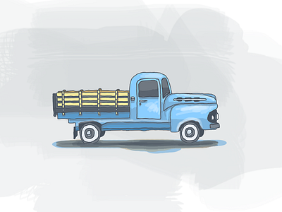 Vintage Tuck hand drawn icon illustration truck