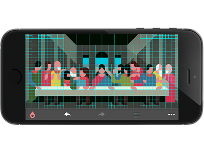 my illustration process the Last Supper -with a Drawing app- bible christ da vinci flat flatdesign jesus masterpiece renaissance supper