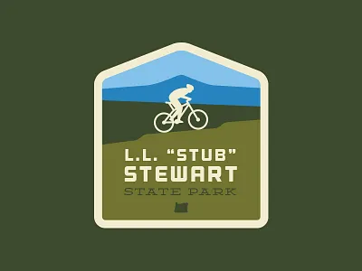 LL Stub Stewart State Park badges biking illustration mountain oregon state park