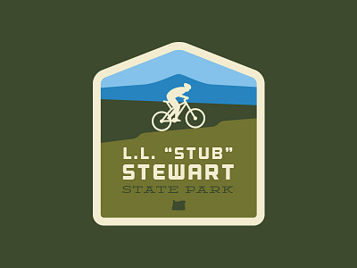 LL Stub Stewart State Park badges biking illustration mountain oregon state park