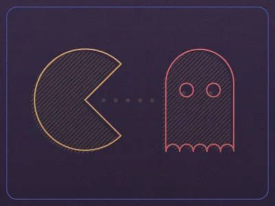 Milgram Experiment adobe boo design prompts ghost illustrator lines pac man