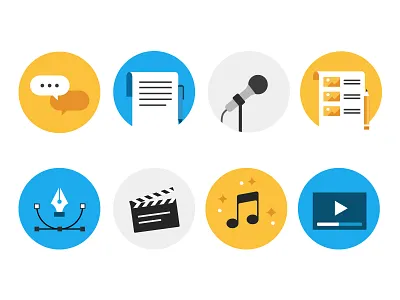 flat icon set badge badges blue color design free icon icons pack set yellow