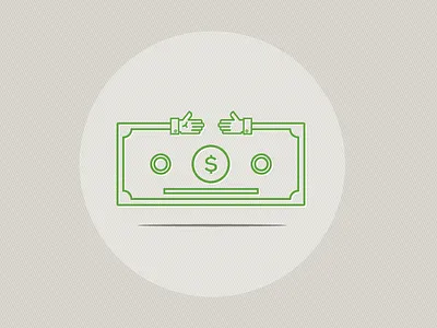Dollar Hand Shake bill currency dollar green hand lending money shake stroke