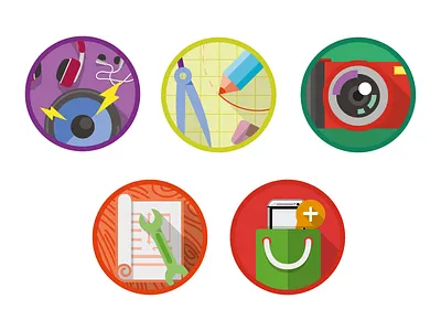 Fun Badge Set badge flat fun icon illustrative set simple