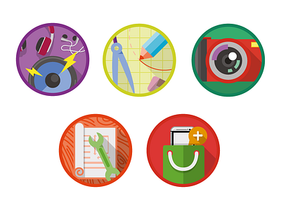 Fun Badge Set badge flat fun icon illustrative set simple