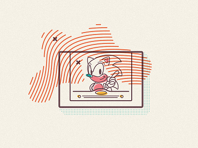 Mighty Rings 90s cartridge console icon illustration lines megadrive sega sonic win