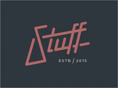 Stuff15 custom cut lettering line logo logotype monoline shadow triangle typography