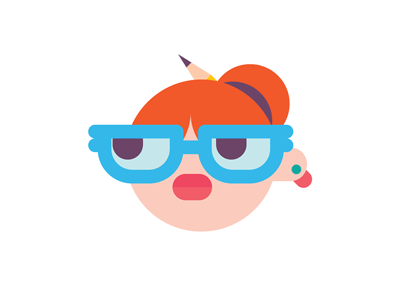 Shifty-eyed Librarian girl glasses librarian library pencil shifty eyed