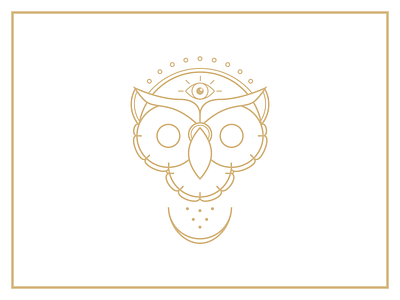 An Owl Head flash illustration lines tattoo thick lines wip