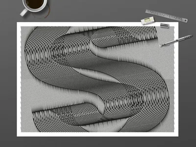 Letter 'S' line art type design