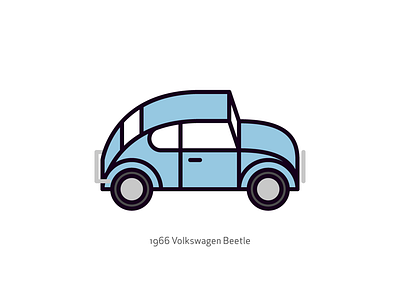 1966 Volkswagen Beetle andrea gallo beetle behance car creative flat icon roosterization volkswagen