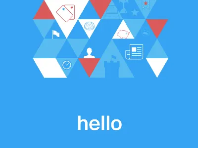 Hello design geometric shapes hello iconography poster print